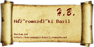 Háromszéki Bazil névjegykártya